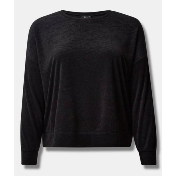 🆕 Black Terry Cloth Long Sleeve Beach Sweatshirt 2 2X 18 20 NWT Torrid New Swim - Picture 4 of 5